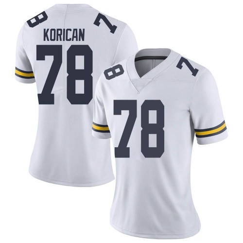 Griffin Korican Michigan Wolverines Women's NCAA #78 White Limited Brand Jordan College Stitched Football Jersey WYA6254LB